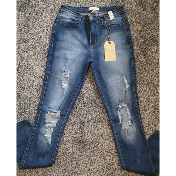 . OOTDFASH/Vibrant Marcelo High Waist Distressed Skinny Jeans - Picture 5 of 14